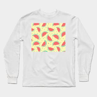 Summer watercolour watermelon Long Sleeve T-Shirt